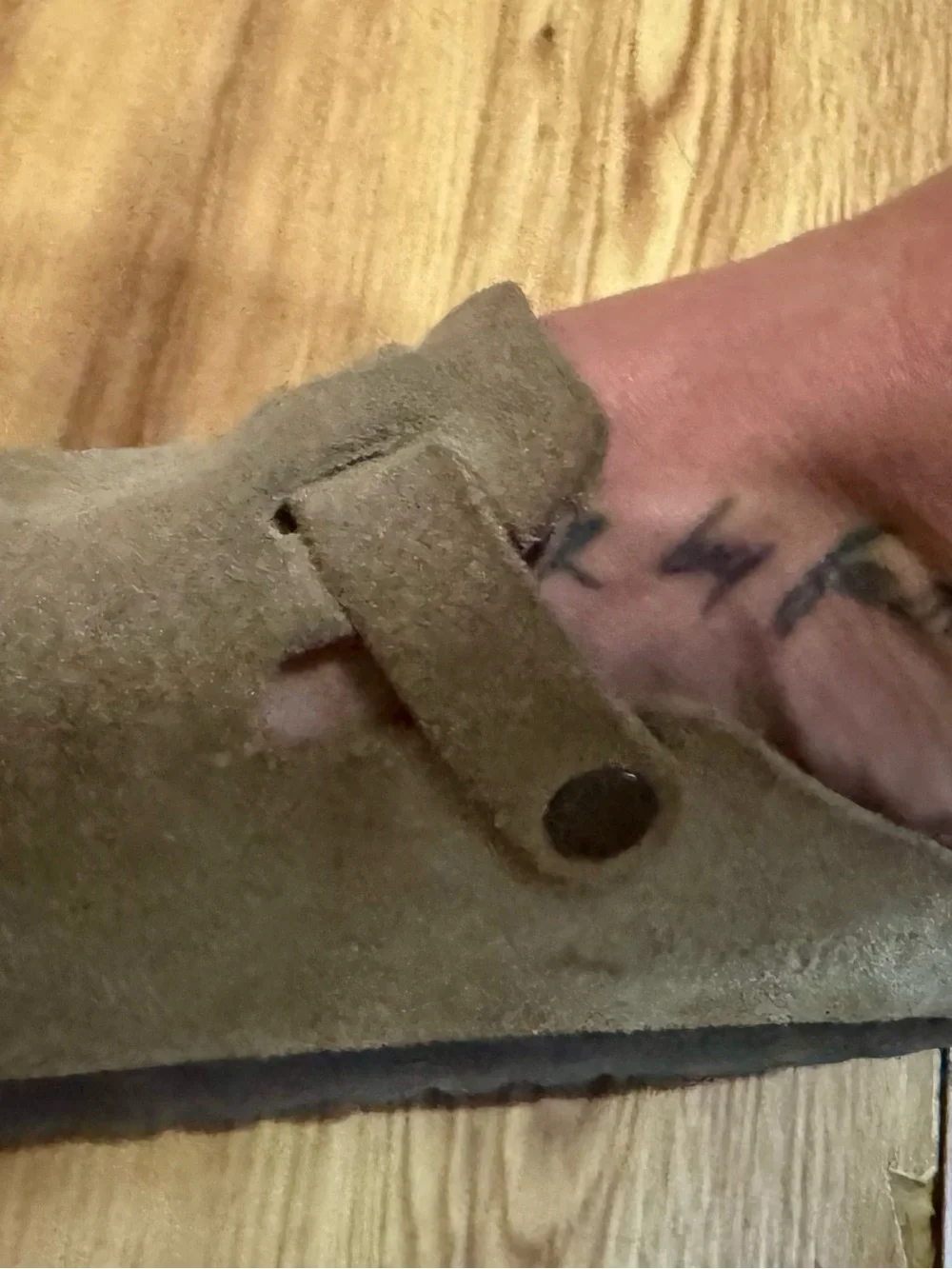 Women's Birkenstock Suede Slip-On Clog with Buckle - Taupe size 7